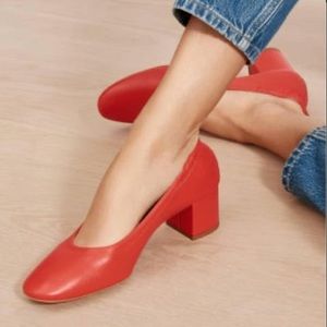 Everlane The Italian Leather Day Heel in red size 10